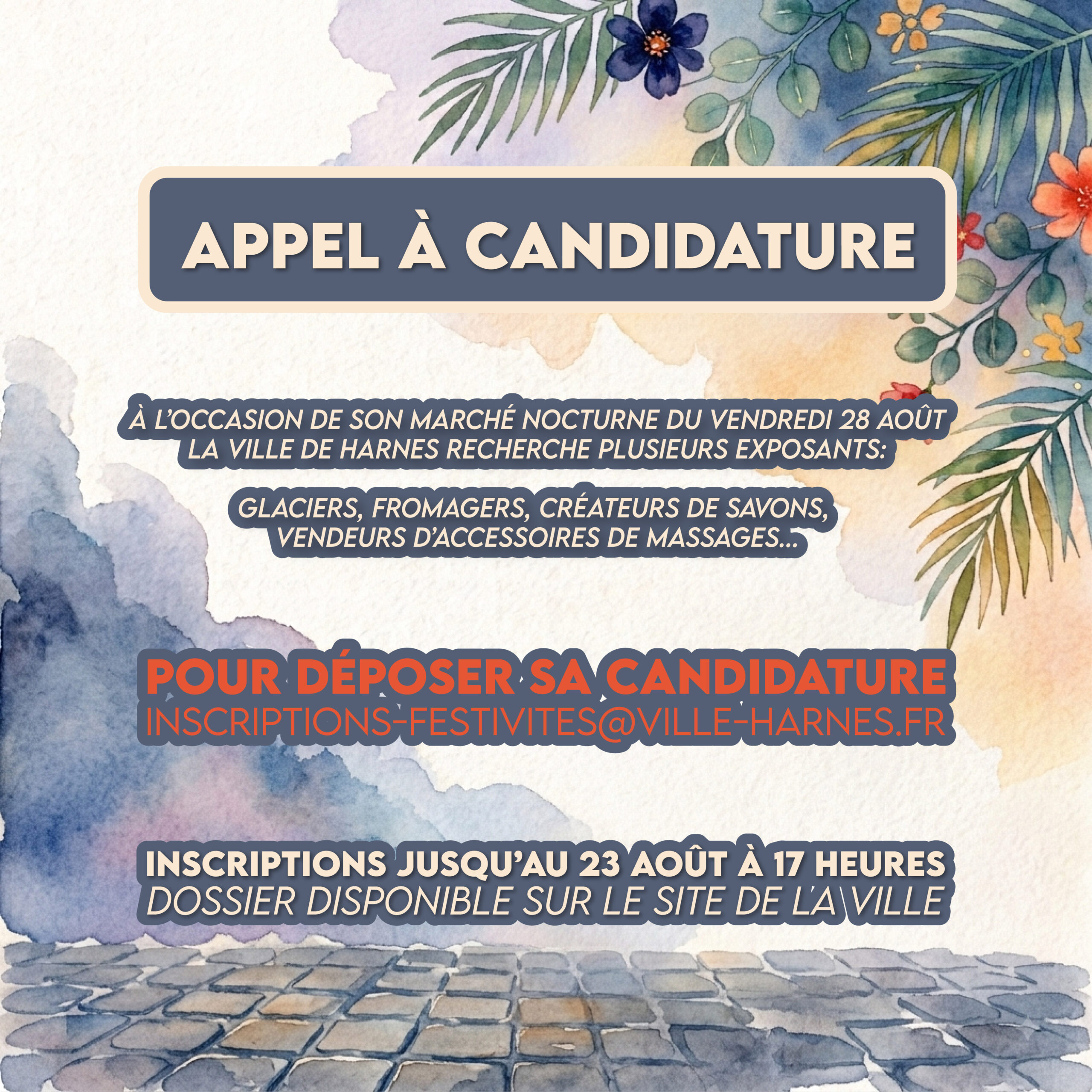 Inscriptions au marché nocturne du 28 août 2026